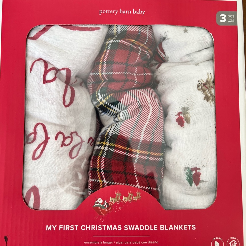 Pottery Barn Kids My First Christmas Swaddles